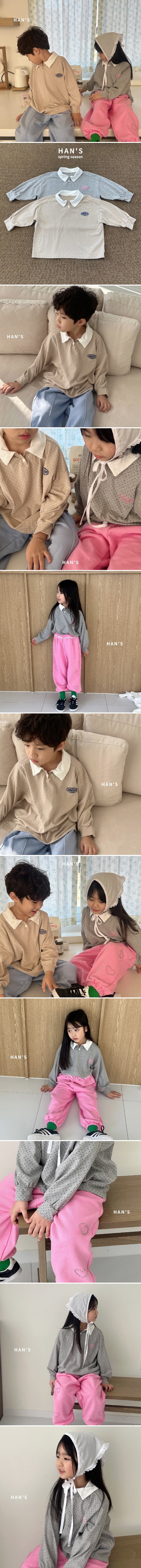 Han's - Korean Children Fashion - #fashionkids - Begin Dot Collar Tee - 2