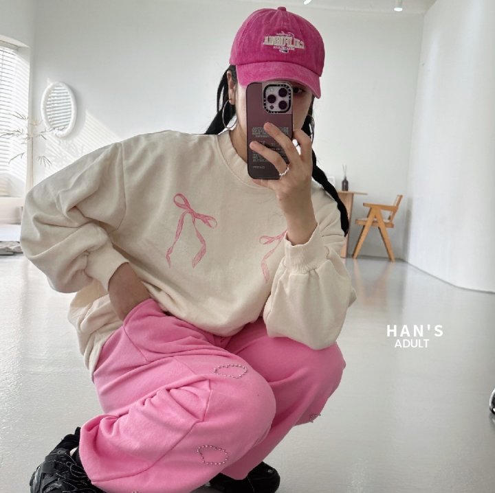 Han's - Korean Women Fashion - #momslook - Salt Ribbon Sweatshirts MOM - 12