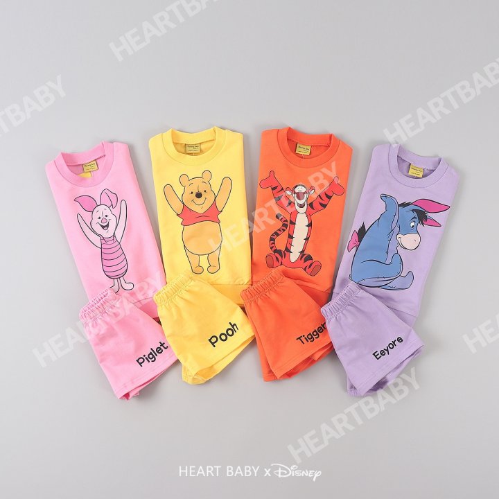 Heart Baby - Korean Children Fashion - #designkidswear - Friends Shorts Top Bottom Set - 2