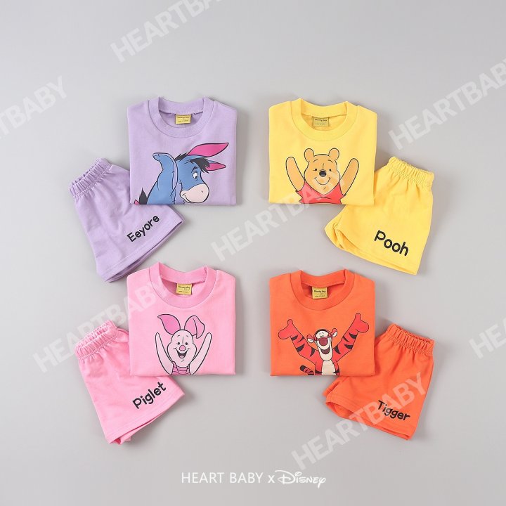 Heart Baby - Korean Children Fashion - #discoveringself - Friends Shorts Top Bottom Set - 4