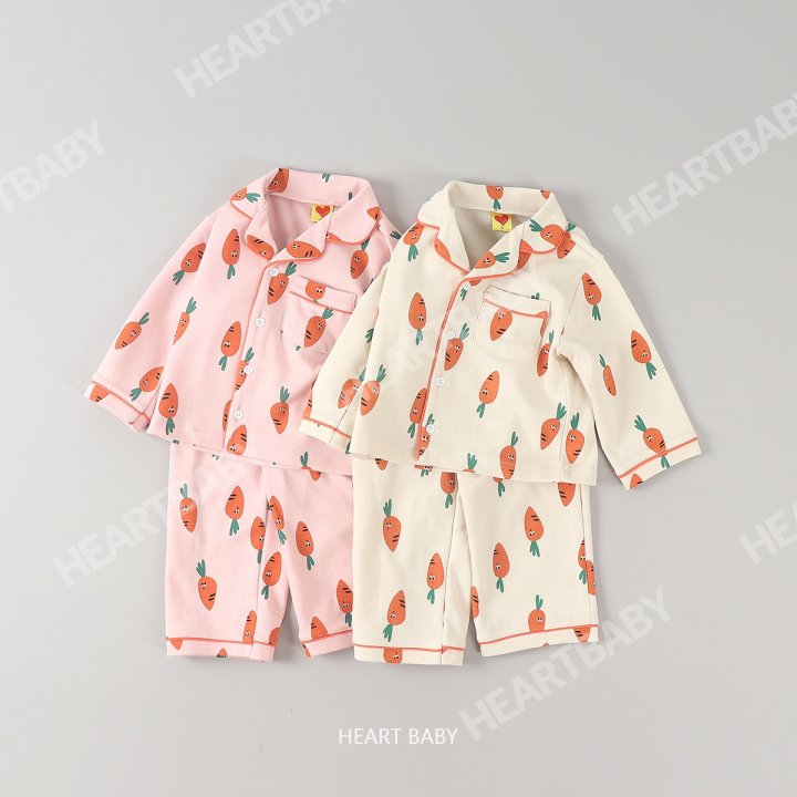 Heart Baby - Korean Children Fashion - #kidsshorts - Carrot Pajama Set