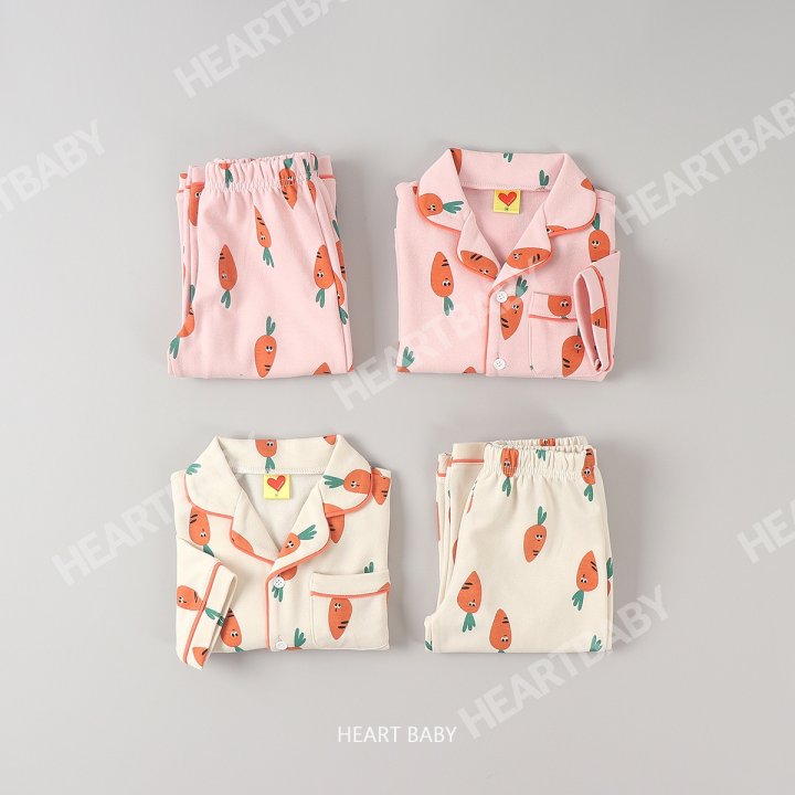 Heart Baby - Korean Children Fashion - #kidsstore - Carrot Pajama Set - 2