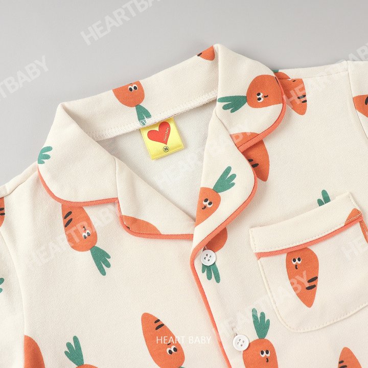 Heart Baby - Korean Children Fashion - #toddlerclothing - Carrot Pajama Set - 10