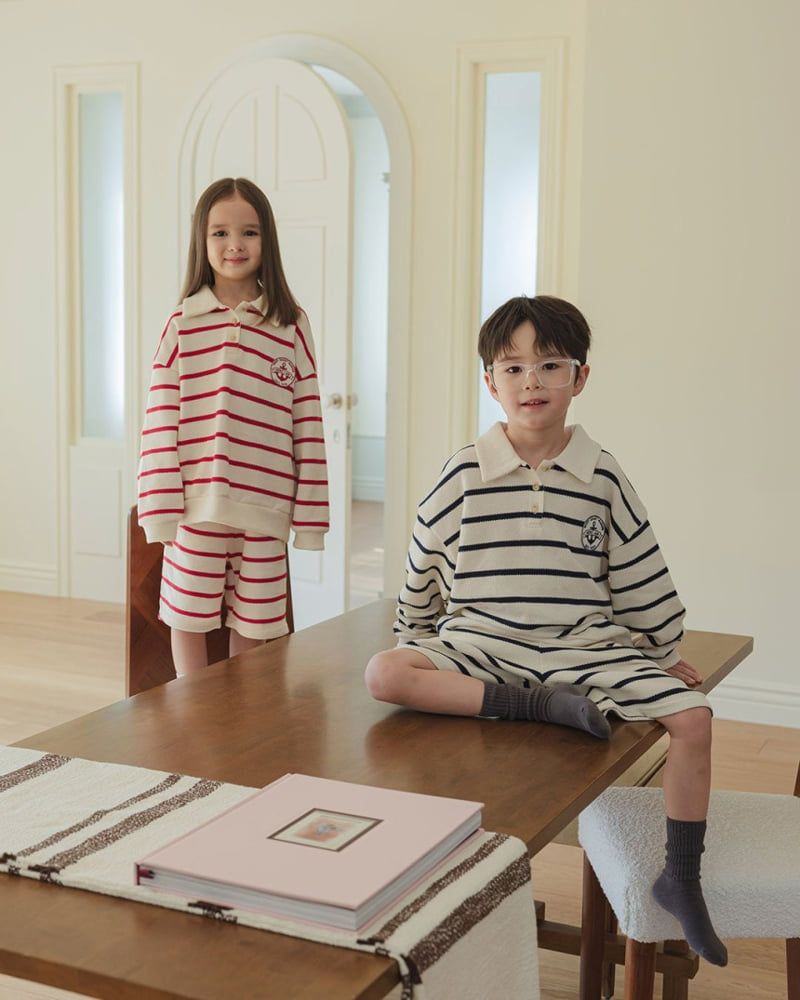 Here I Am - Korean Children Fashion - #designkidswear - Marine ST Set