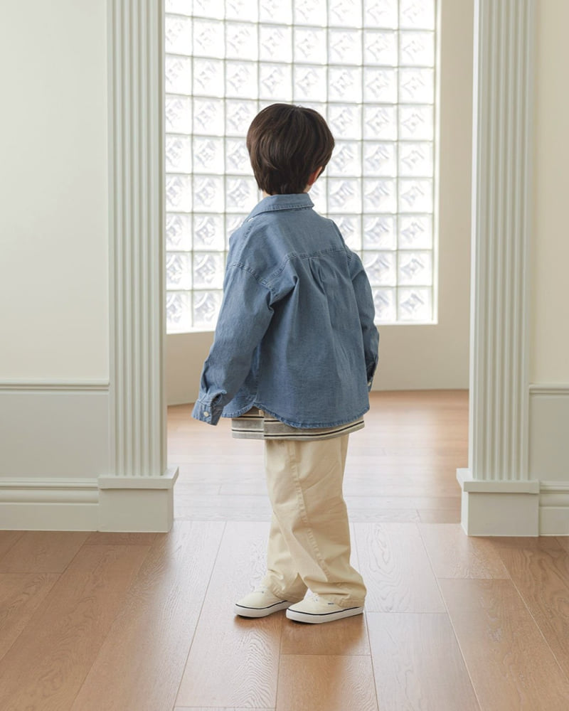 Here I Am - Korean Children Fashion - #minifashionista - Classicspan Denim Shirt - 5