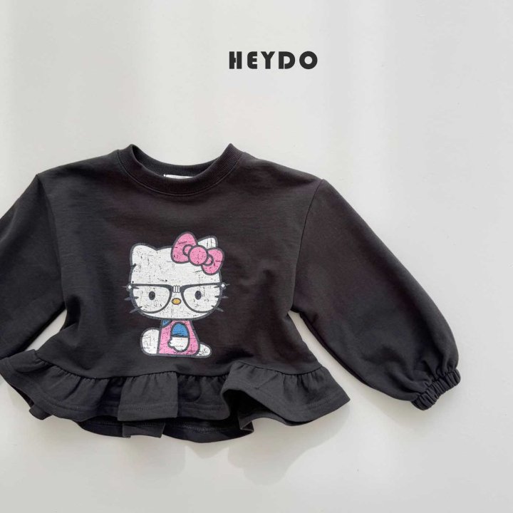 Heydo - Korean Children Fashion - #childrensboutique - Glasses Cat Frill Tee - 7