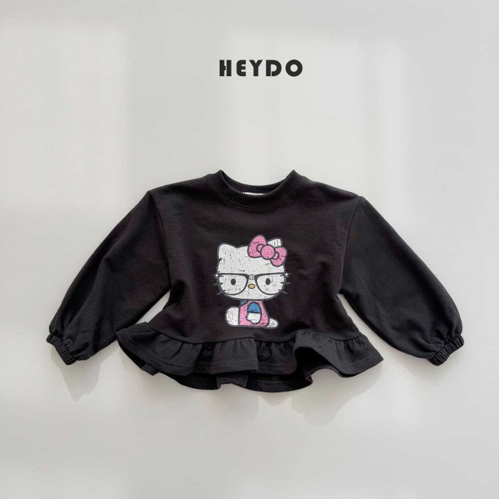 Heydo - Korean Children Fashion - #designkidswear - Glasses Cat Frill Tee - 8