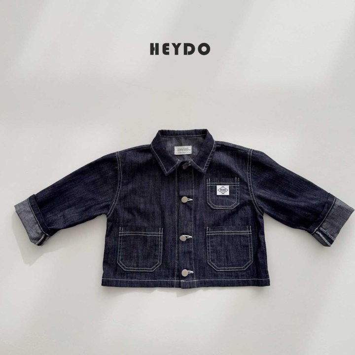 Heydo - Korean Children Fashion - #designkidswear - Patch Denim Jacket - 5