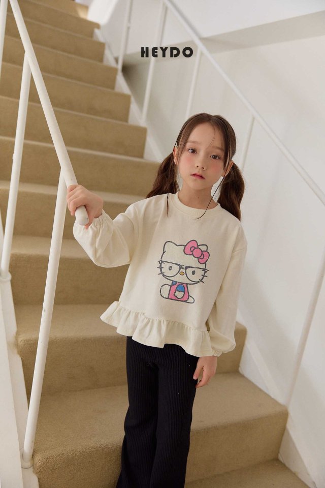 Heydo - Korean Children Fashion - #fashionkids - Glasses Cat Frill Tee - 10