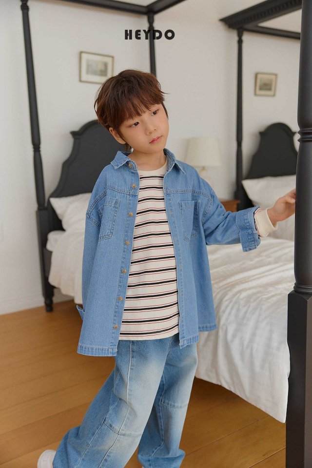 Heydo - Korean Children Fashion - #kidsshorts - Pio Denim Shirt - 9