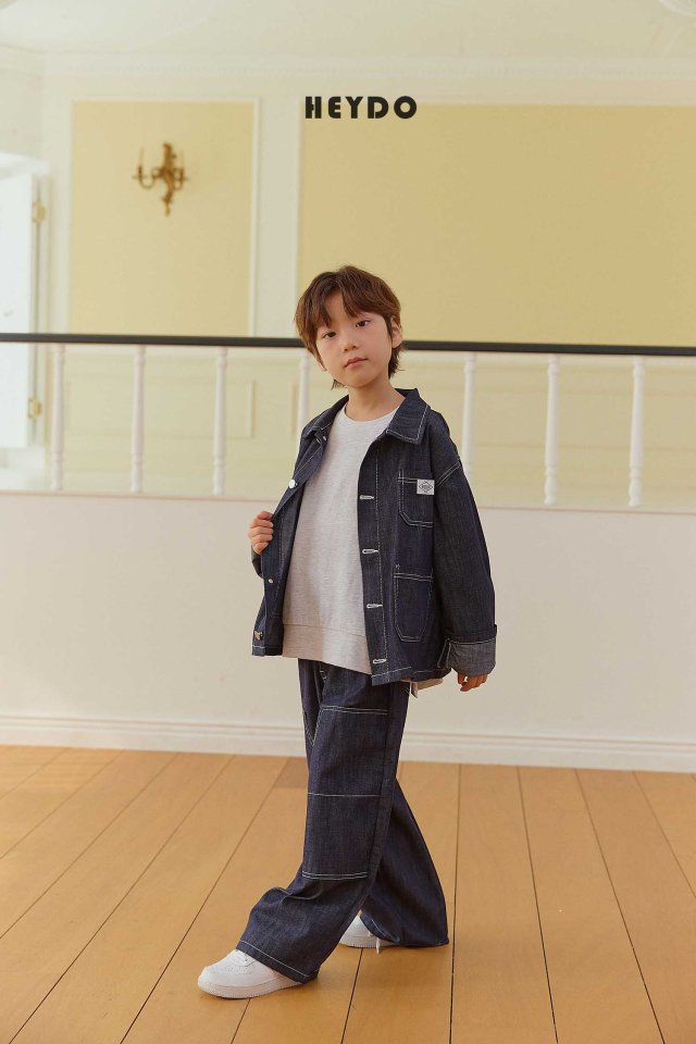 Heydo - Korean Children Fashion - #kidsstore - Patch Denim Jacket - 9