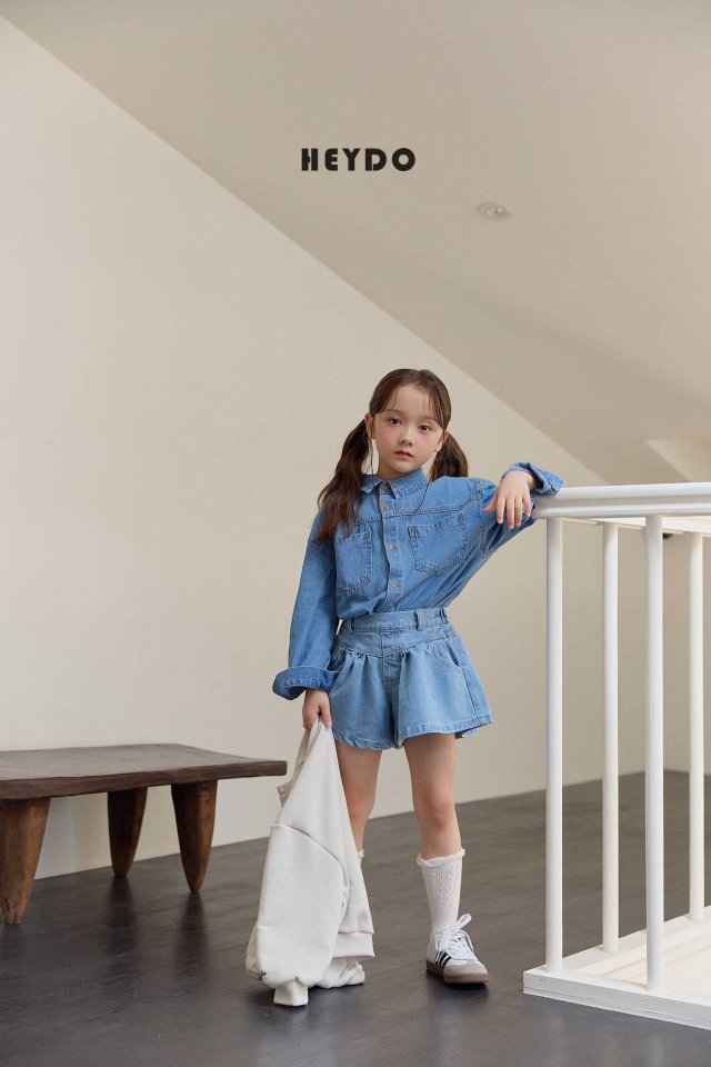 Heydo - Korean Children Fashion - #kidsstore - Searing Denim Shorts - 11