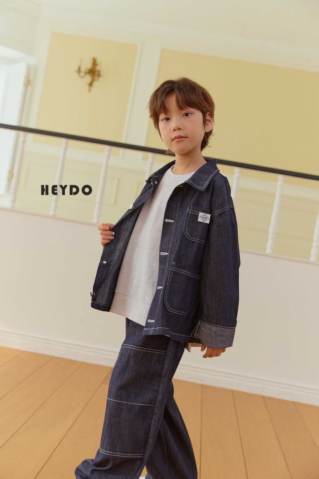 Heydo - Korean Children Fashion - #kidzfashiontrend - Patch Denim Jacket - 10