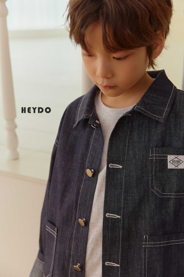 Heydo - Korean Children Fashion - #littlefashionista - Patch Denim Jacket - 12
