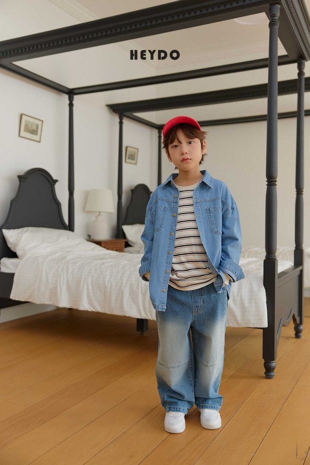 Heydo - Korean Children Fashion - #magicofchildhood - River Slit Denim Pants - 11