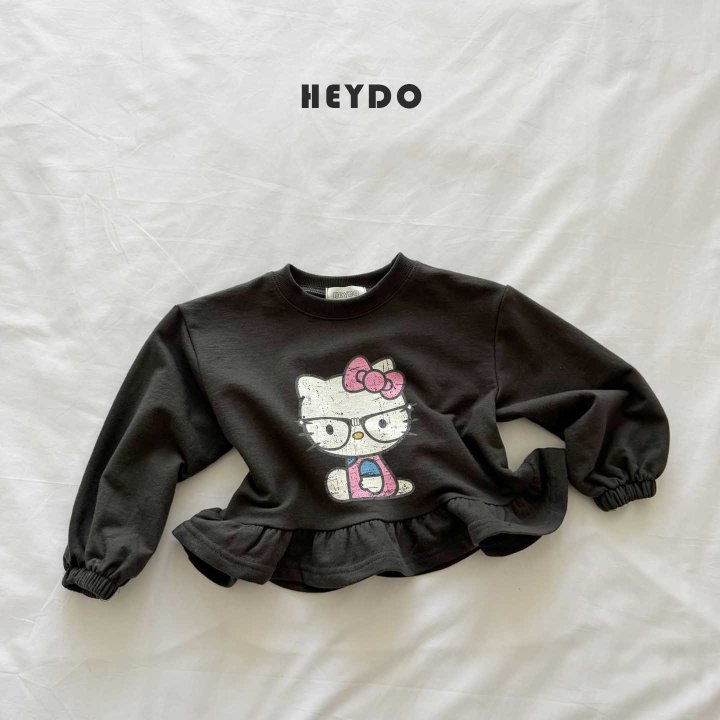 Heydo - Korean Children Fashion - #stylishchildhood - Glasses Cat Frill Tee - 5