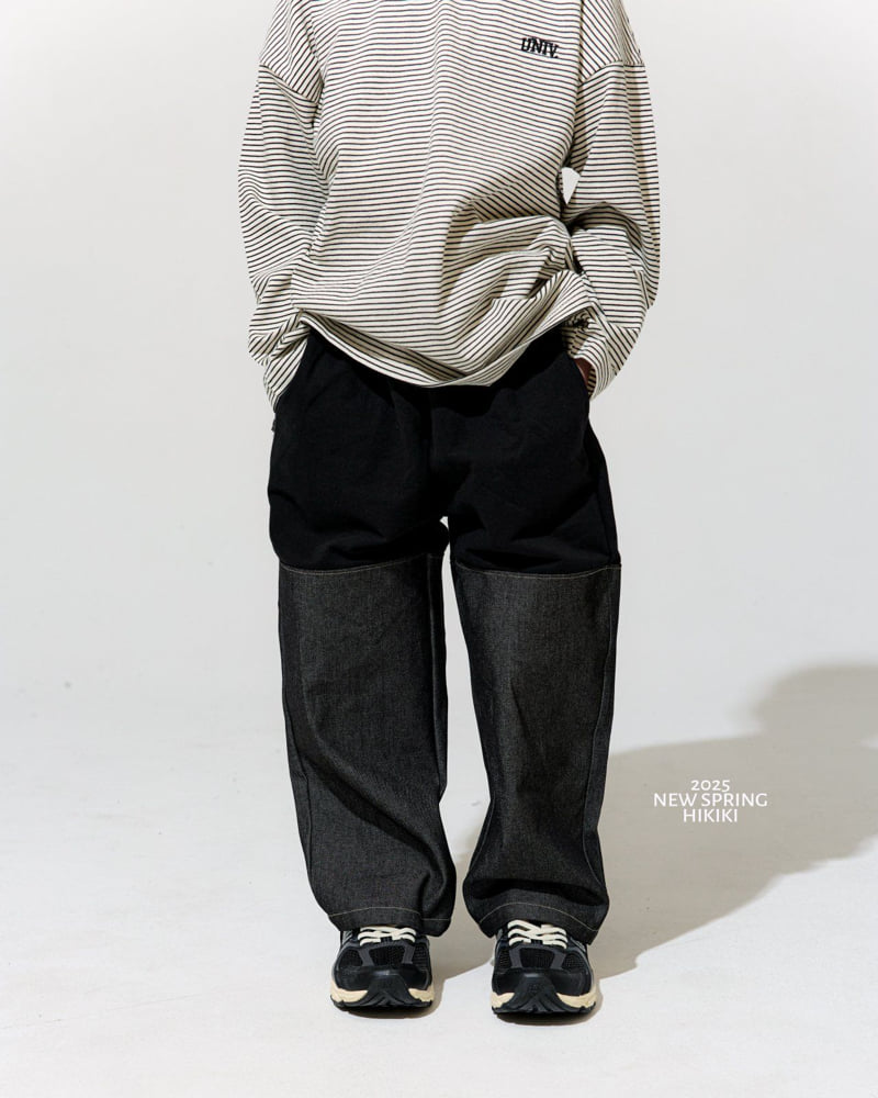 Hikiki - Korean Children Fashion - #designkidswear - Denim Banding Pants - 3