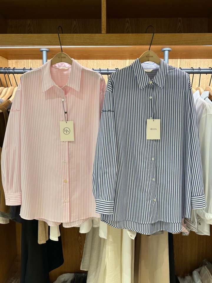 Hiyann - Korean Women Fashion - #romanticstyle - Marine Stripe Shirt - 6