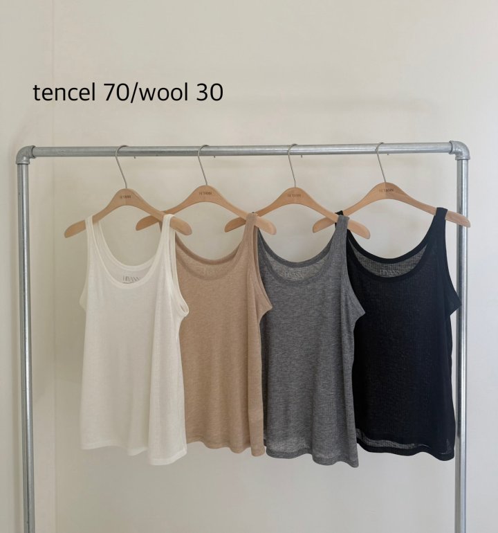 Hiyann - Korean Women Fashion - #womensfashion - Ribbed Tencel Sleeveless Tee - 12