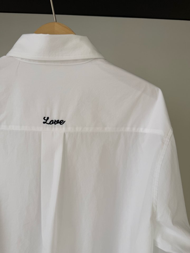 Hiyann - Korean Women Fashion - #womensfashion - Love Embroidery Shirt - 6