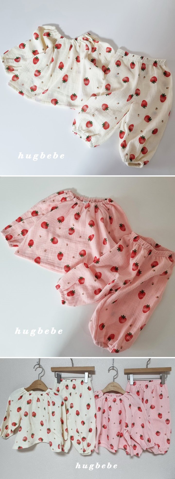 Hug Bebe - Korean Children Fashion - #magicofchildhood - Strawberry Muslin Pants