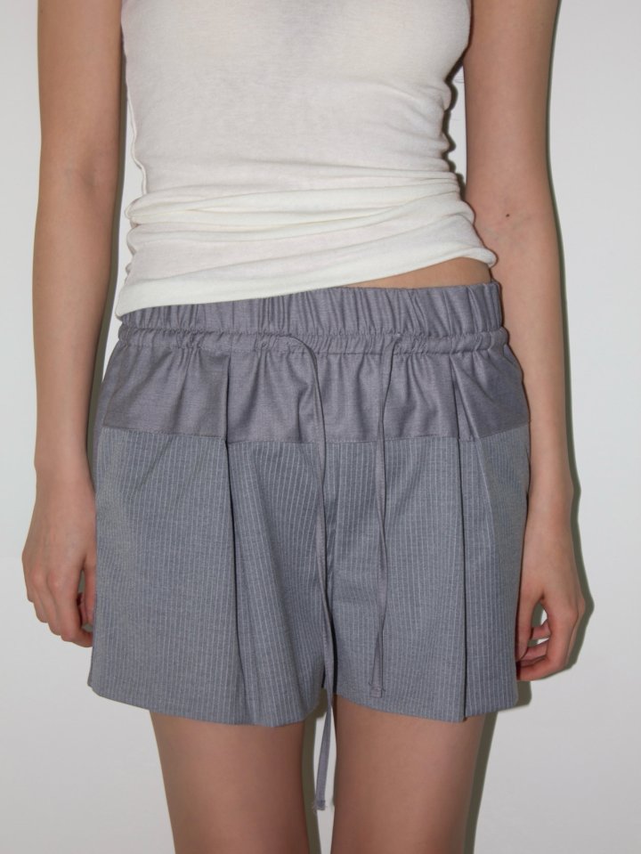 Inssense - Korean Women Fashion - #thelittlethings - Stripe Panel Drawstring Shorts - 9