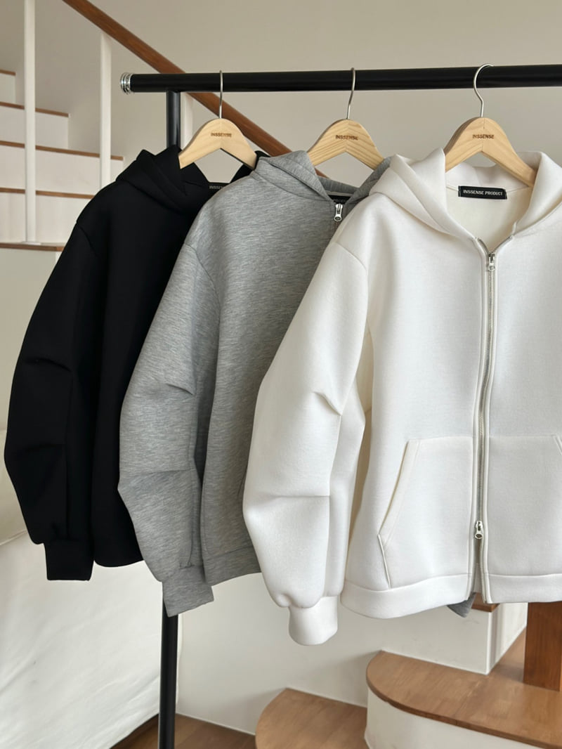 Inssense - Korean Women Fashion - #womensfashion - Oversized Neoprene Balloon Zipped Hoodie - 12