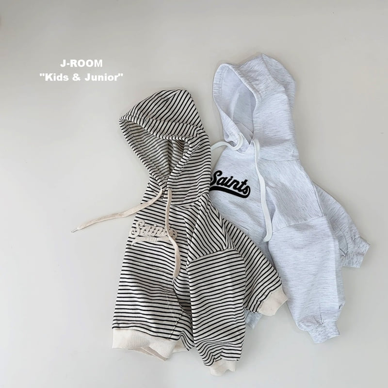 J-Room - Korean Children Fashion - #childofig - Saint Patch Stripe Hoodie - 3