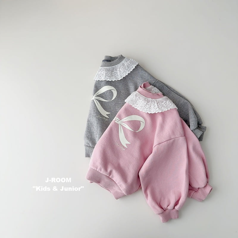 J-Room - Korean Children Fashion - #designkidswear - Ribbon Lace Sweatshirts - 5