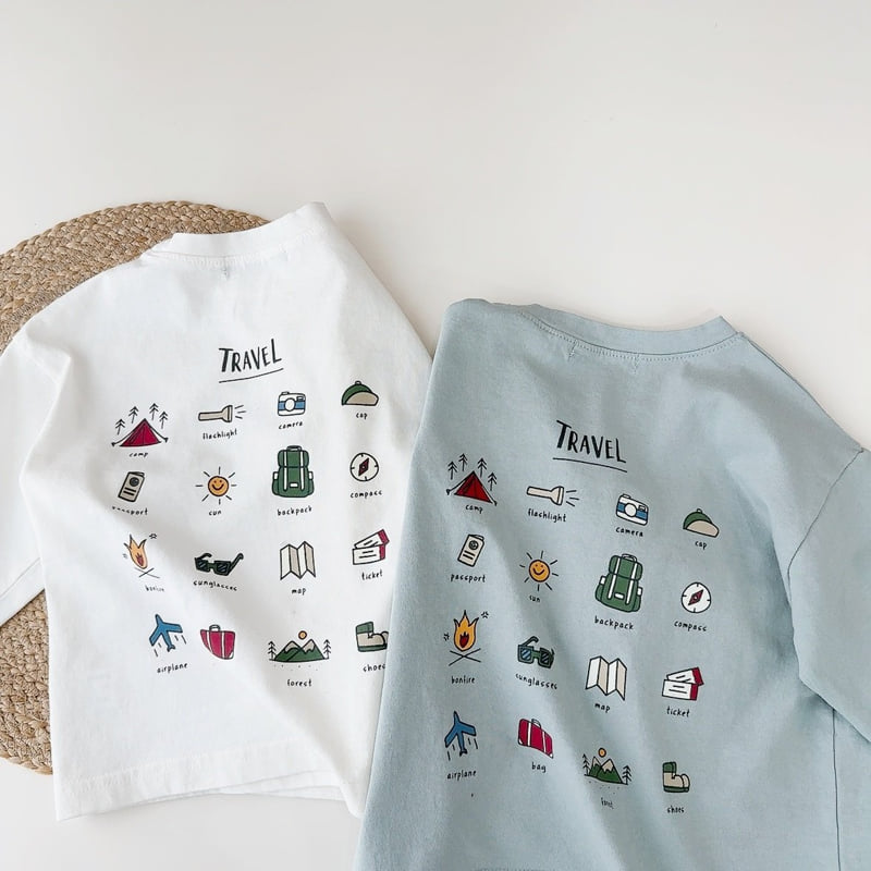 J-Room - Korean Children Fashion - #discoveringself - Travel Printed Tee - 2