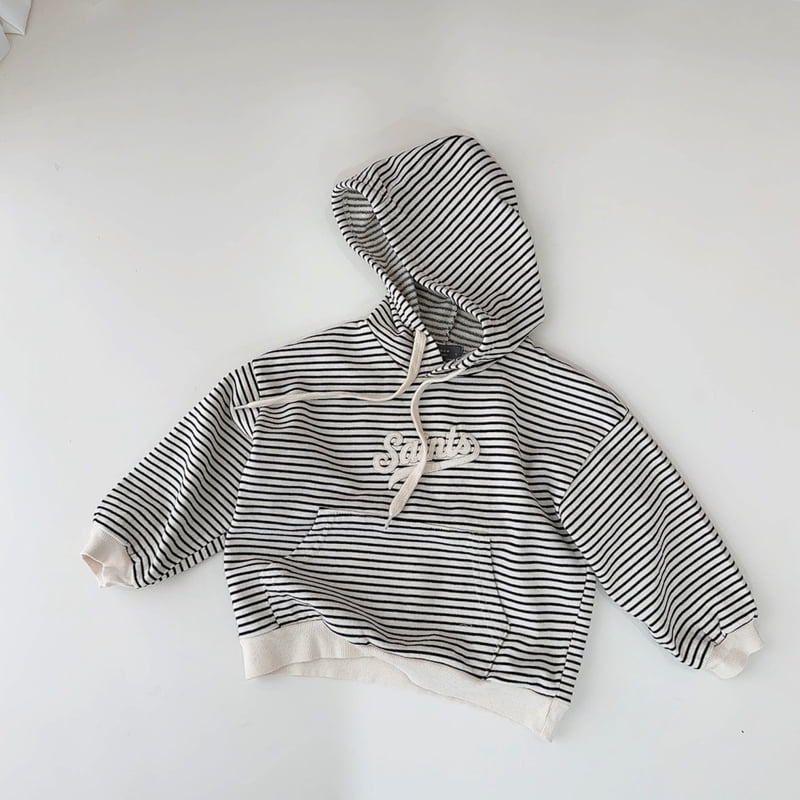 J-Room - Korean Children Fashion - #fashionkids - Saint Patch Stripe Hoodie - 7