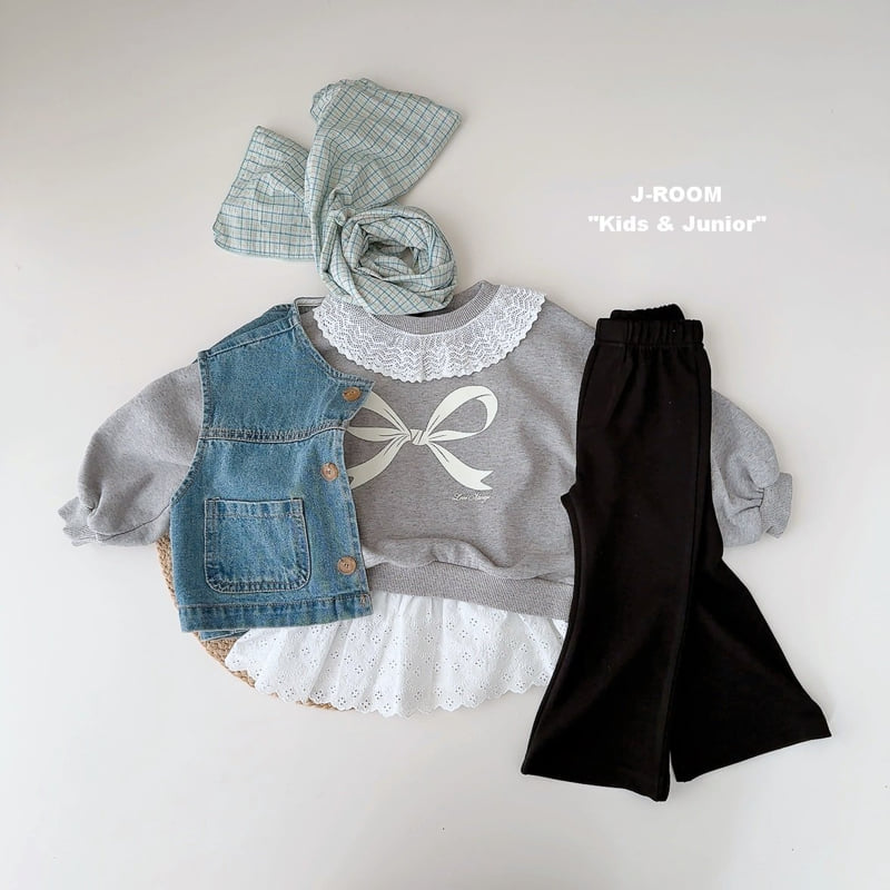 J-Room - Korean Children Fashion - #fashionkids - Ribbon Lace Sweatshirts - 7