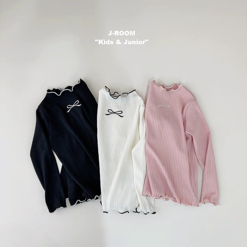 J-Room - Korean Children Fashion - #kidsshorts - Ribbon Rib Wave Tee