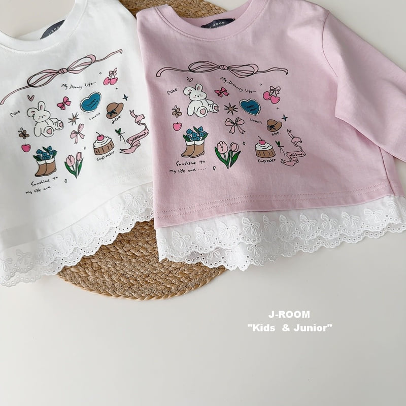 J-Room - Korean Children Fashion - #kidsshorts - Lovely Lace Tee - 5