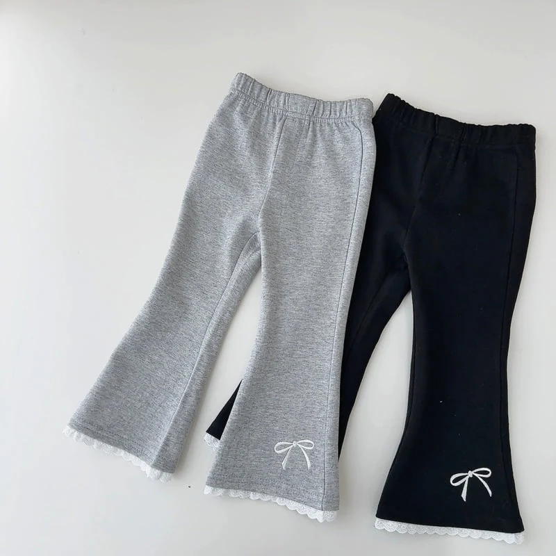 J-Room - Korean Children Fashion - #kidzfashiontrend - Lace Bootcut Pants - 2