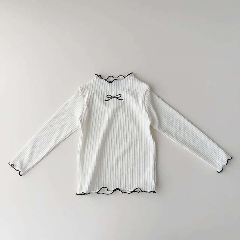 J-Room - Korean Children Fashion - #prettylittlegirls - Ribbon Rib Wave Tee - 8