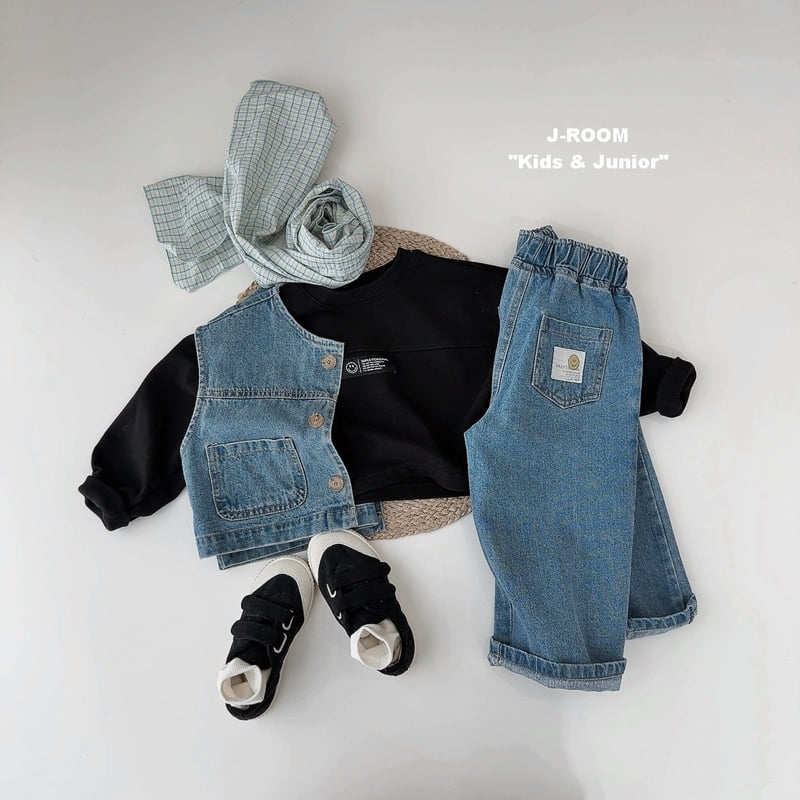 J-Room - Korean Children Fashion - #todddlerfashion - Pocket Label Wide Denim Pants - 10