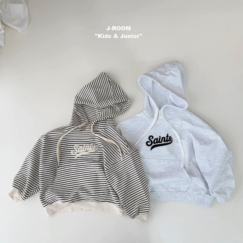 J-Room - Korean Children Fashion - #toddlerclothing - Saint Patch Stripe Hoodie