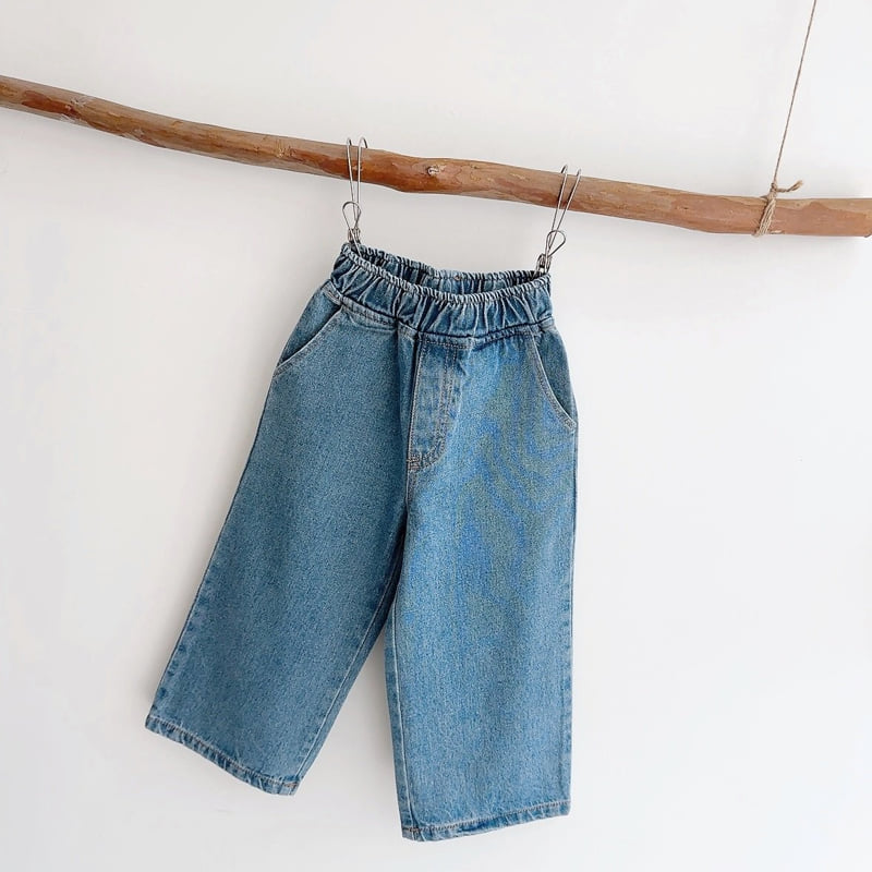 J-Room - Korean Children Fashion - #toddlerclothing - Pocket Label Wide Denim Pants - 11