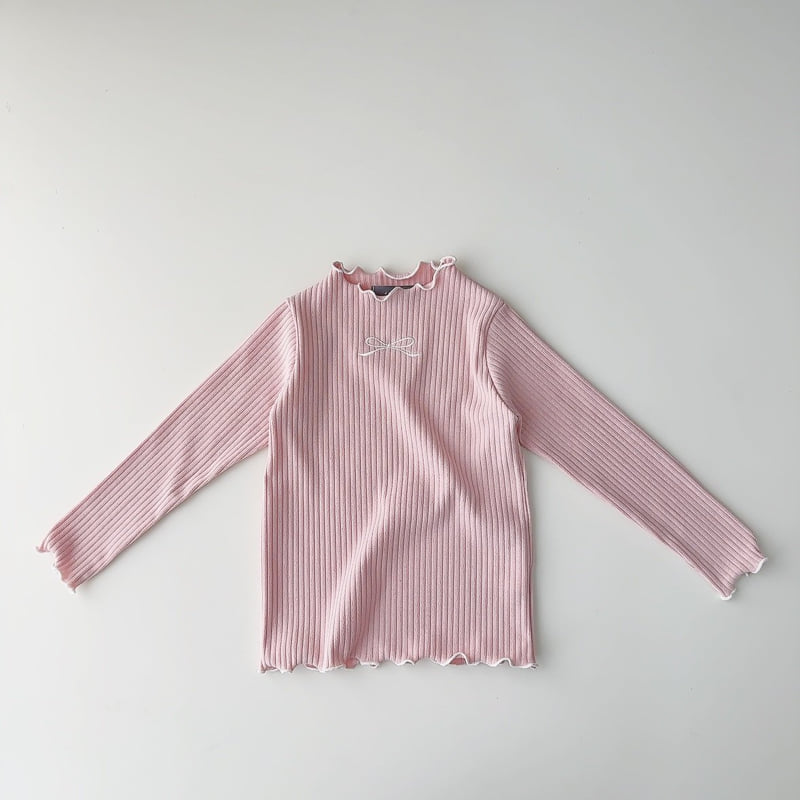 J-Room - Korean Children Fashion - #toddlerclothing - Ribbon Rib Wave Tee - 10