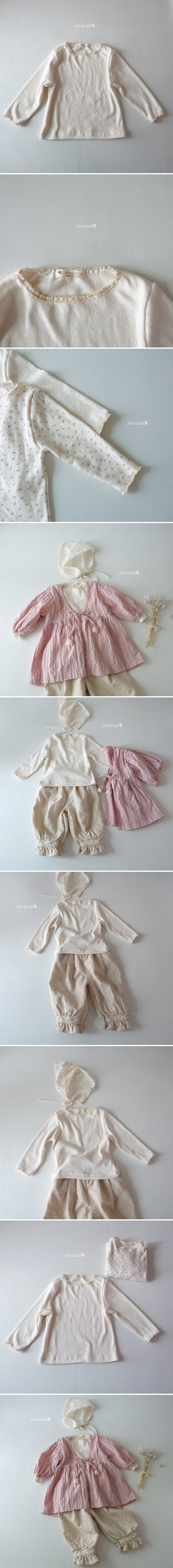 Jm Snail - Korean Children Fashion - #kidsshorts - Emily Eyelet Tee 2