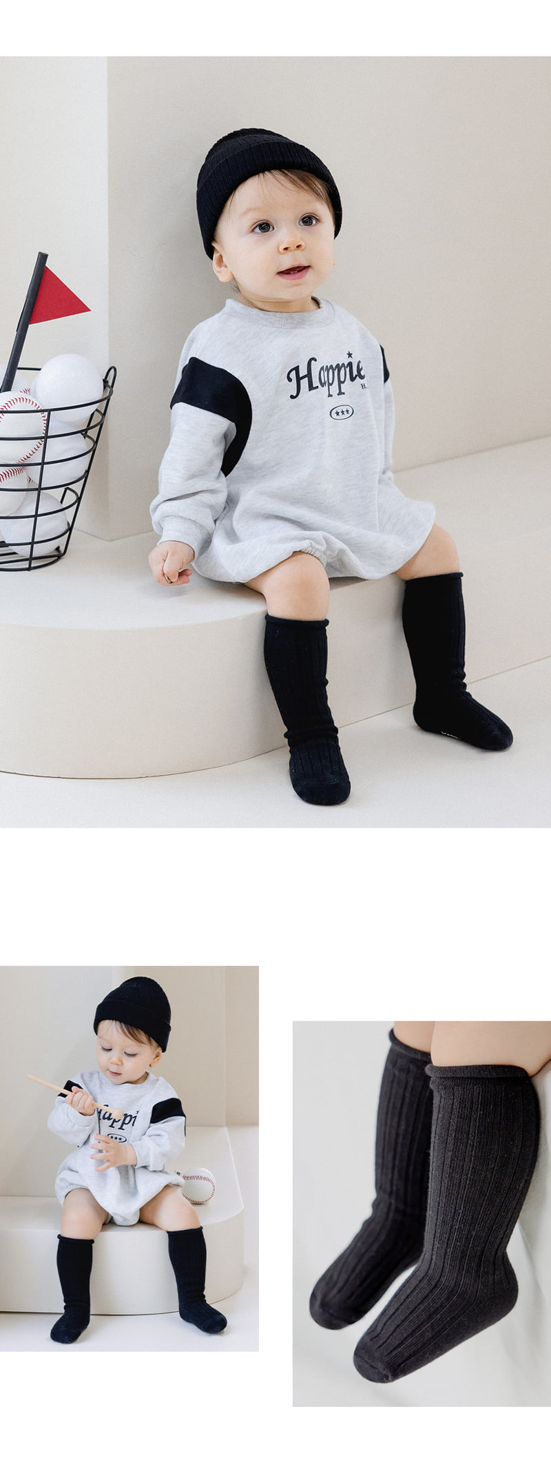 Kids Clara - Korean Baby Fashion - #babyboutique - Mako Rolling Baby Knee Socks (set of 5) - 5