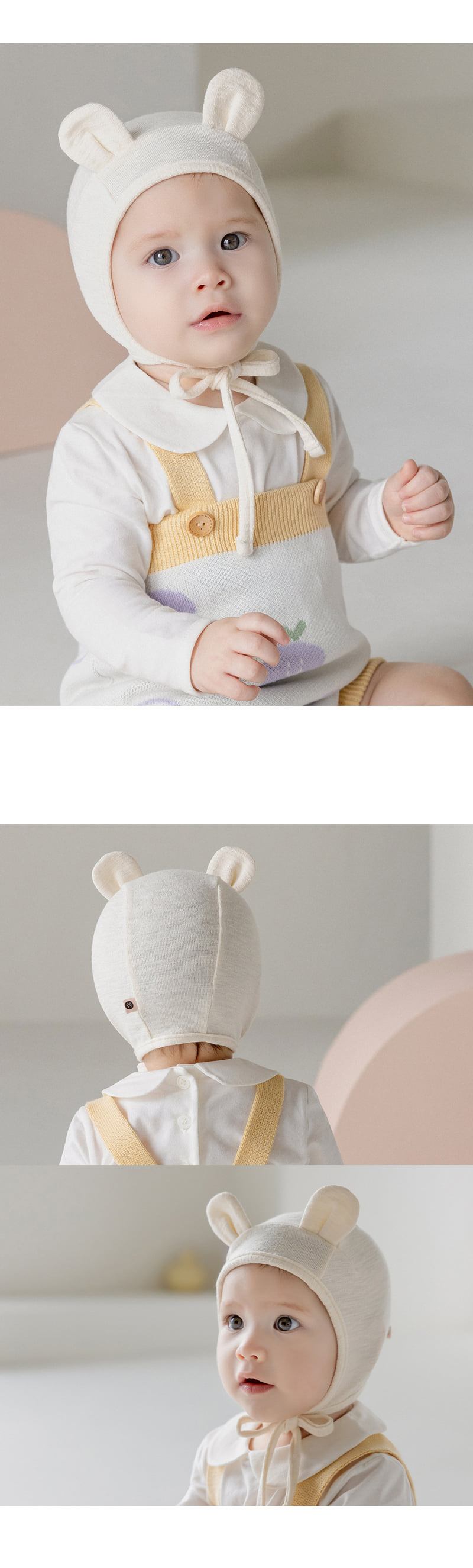 Kids Clara - Korean Baby Fashion - #babyboutique - Bebe Bear Baby Bonnet - 5
