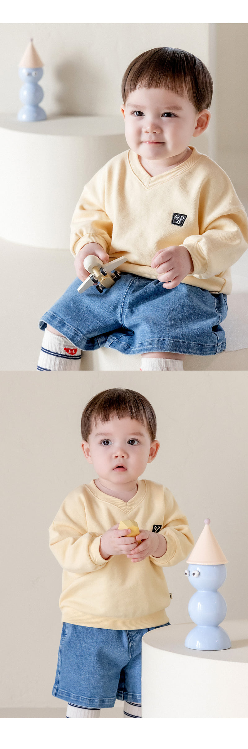 Kids Clara - Korean Baby Fashion - #babyboutiqueclothing - Dorian Denim Bermuda Baby Pants - 2