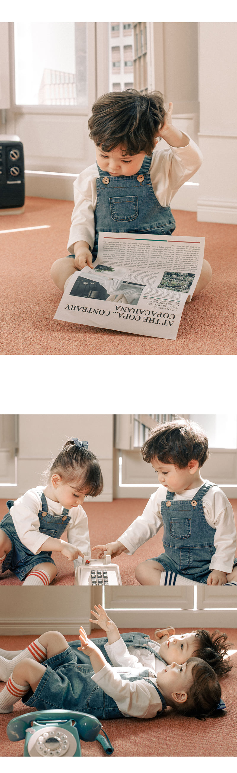 Kids Clara - Korean Baby Fashion - #babylifestyle - Edgar Denim Baby Overalls - 2