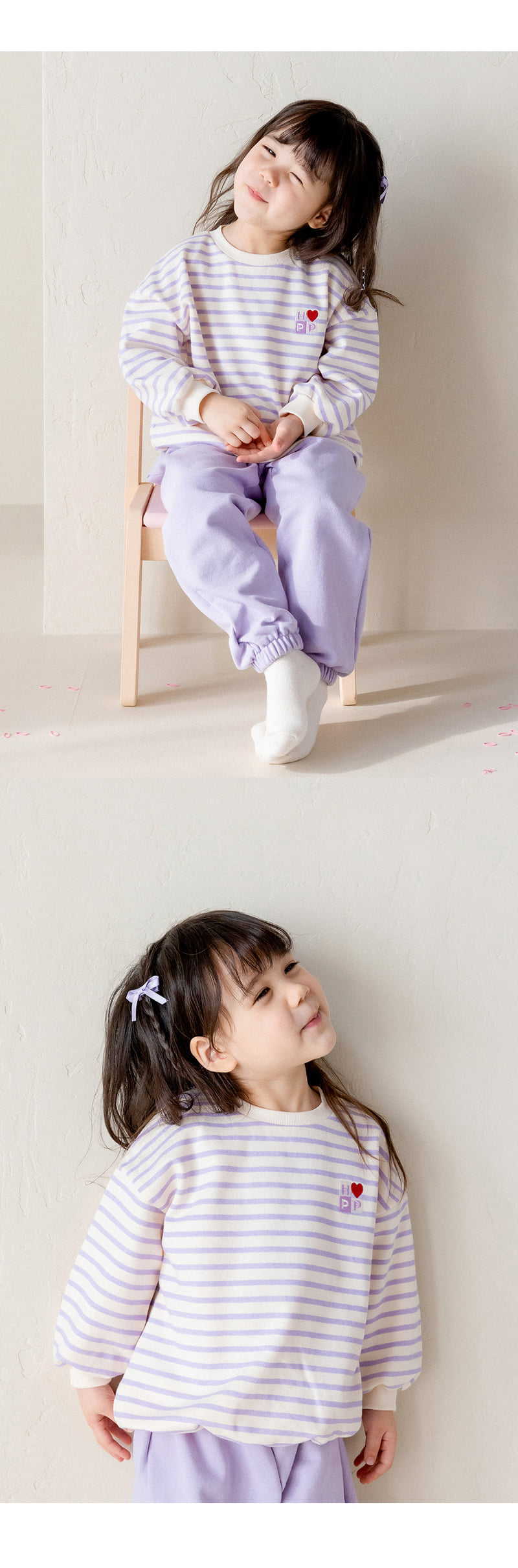 Kids Clara - Korean Baby Fashion - #babylifestyle - Laia Three-piece Set-up_purple - 2