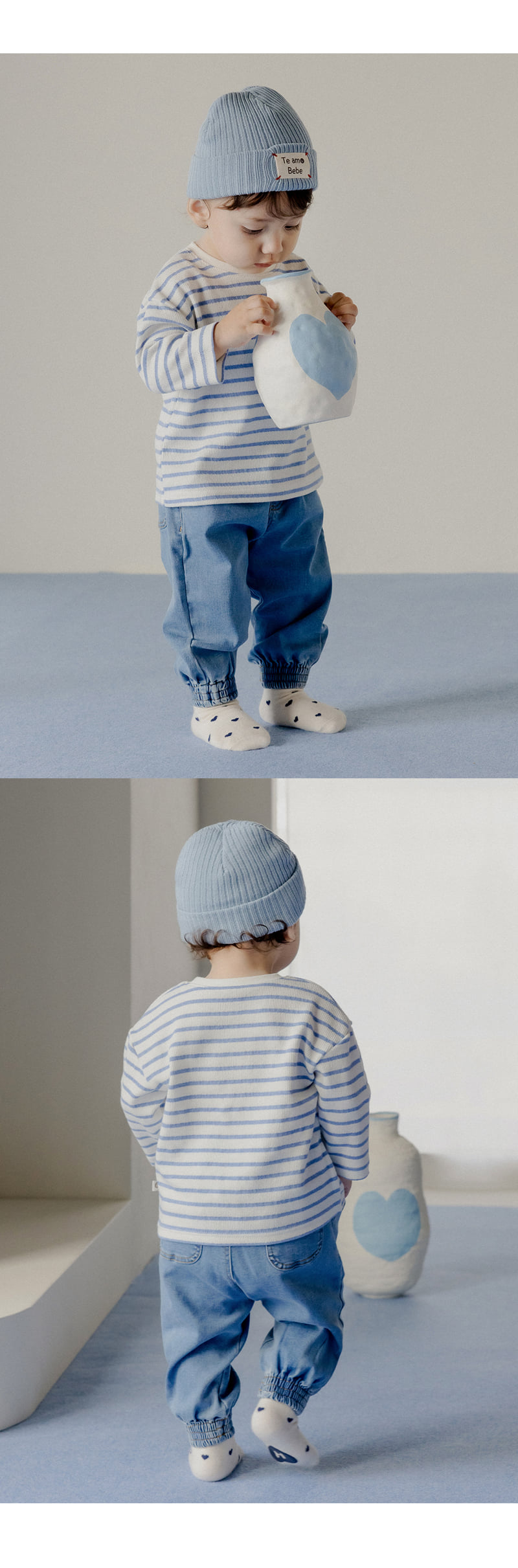 Kids Clara - Korean Baby Fashion - #babyoninstagram - Ian Denim Baby Jogger Pants - 2