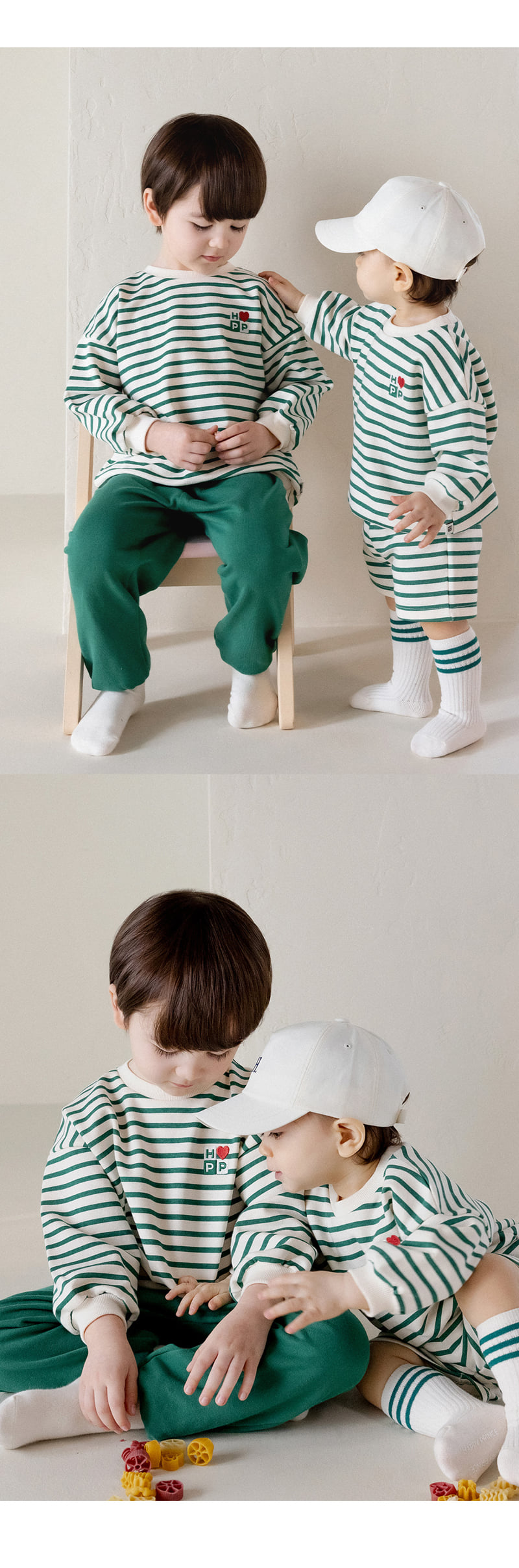 Kids Clara - Korean Baby Fashion - #babyoninstagram - Laia Three-piece Set-up_green - 2