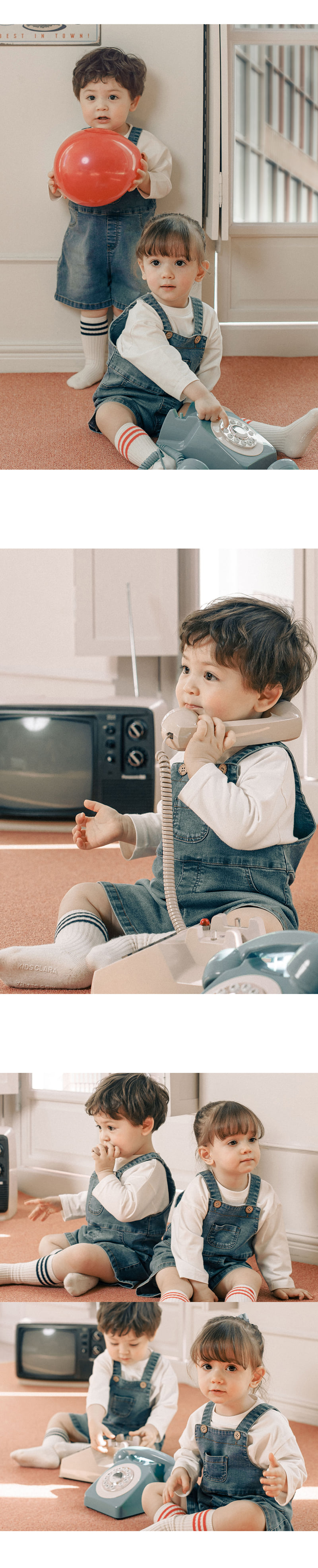 Kids Clara - Korean Baby Fashion - #babyoninstagram - Edgar Denim Baby Overalls - 4