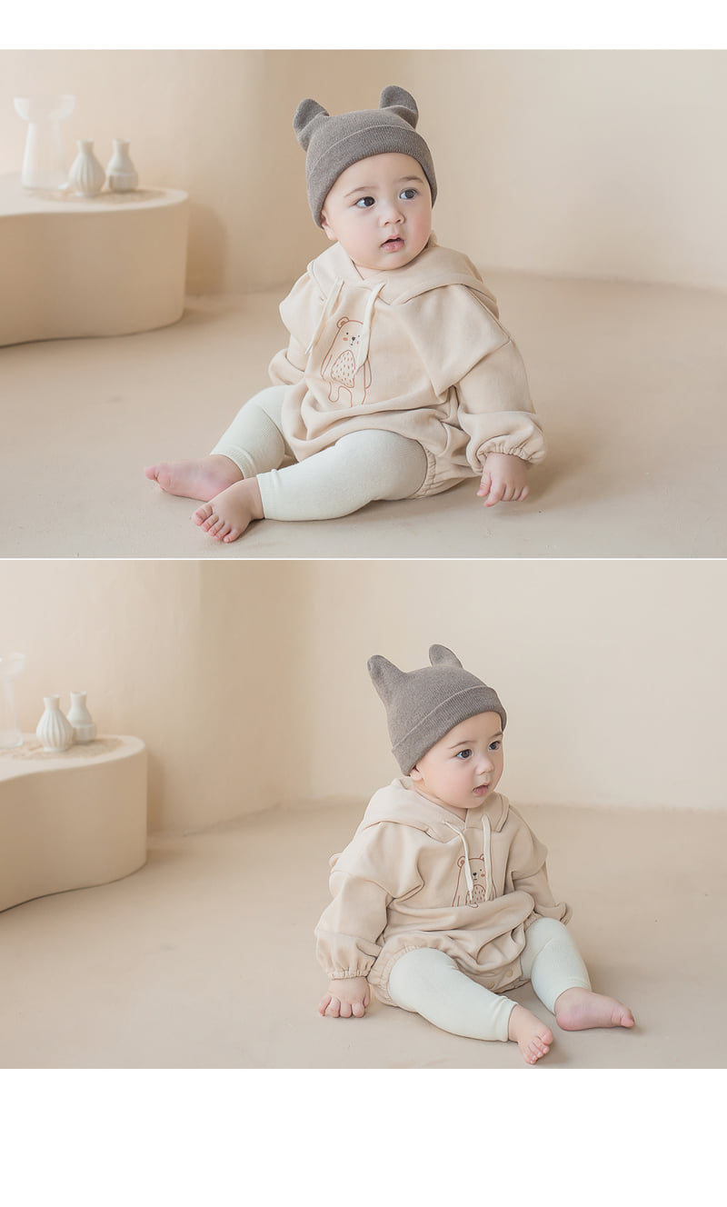 Kids Clara - Korean Baby Fashion - #babyootd - Oatmeal Plain Baby Leggings-R (set of 5) - 2